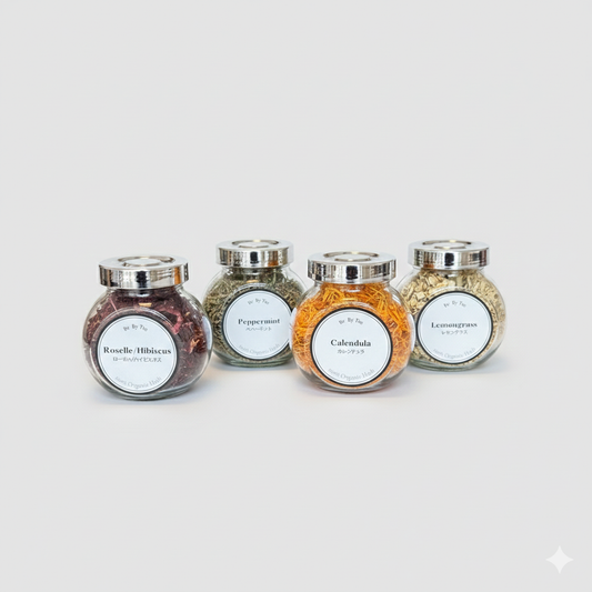 【ハーフサイズ】4種ハーブティー・キャニスター瓶セット